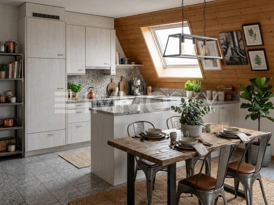 Bijou unique en attique avec balcon et vue sur la verdure
