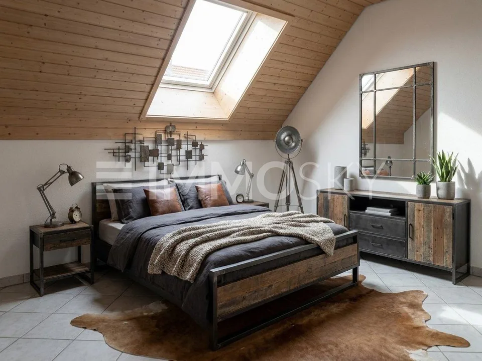 Bijou unique en attique avec balcon et vue sur la verdure