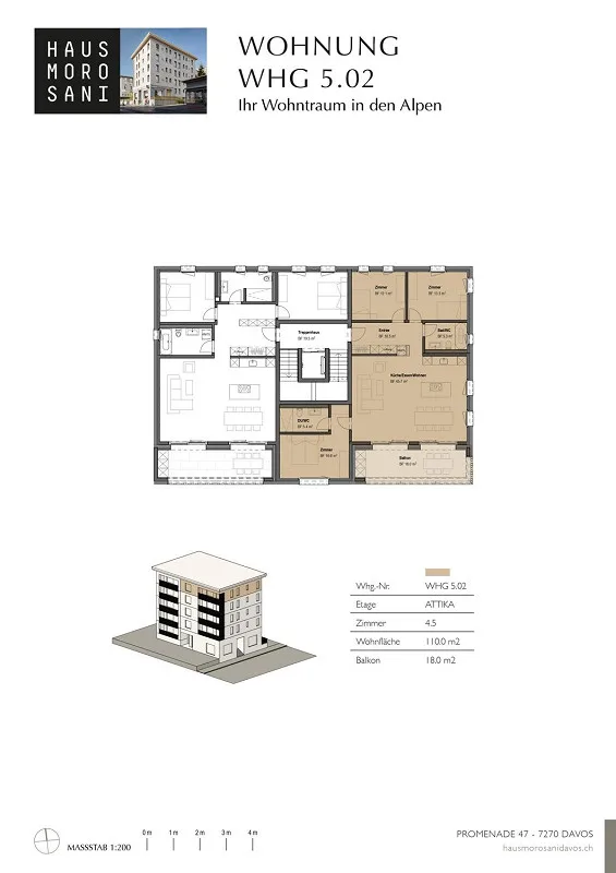 Appartamento di 4 1/2 locali ATTICO NUOVA COSTRUZIONE HAUS MOROSANI, N. 5.02 (Seconda casa) – foto 14 di 14