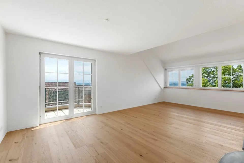 Renovierte Maisonette im Grünen mit Aussicht auf den Pfäffikersee und die Alpen