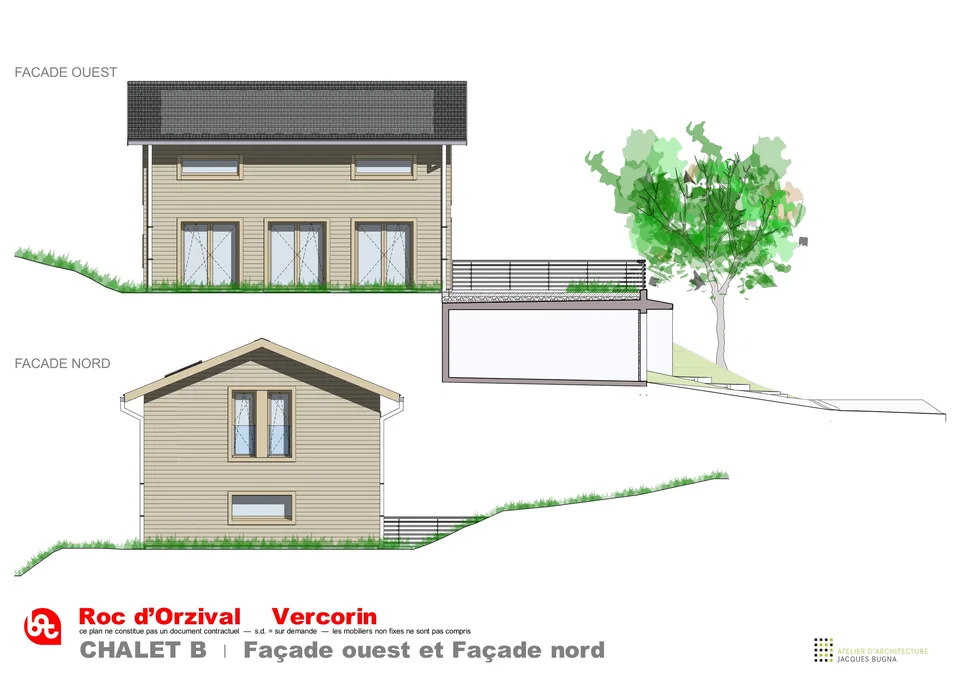 Vercorin - "Roc d'Orzival B" | Zwei Chalets in Hauptwohnsitz mit Garagen-Boxen - Arbeiten ab Mai 2025 – Foto 3 von 12
