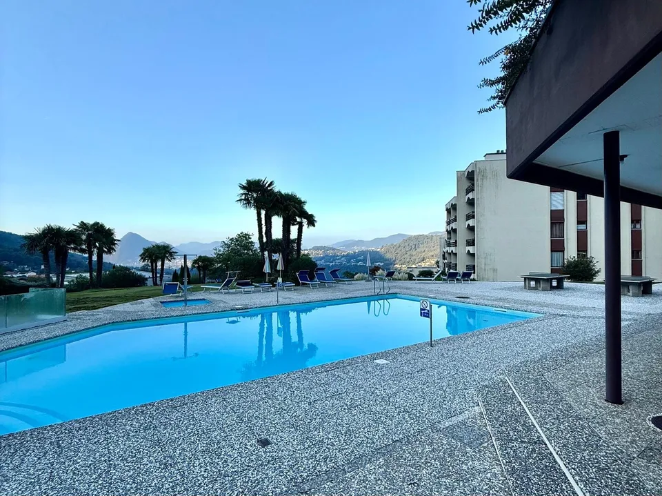 AFFITTASI SPLENDIDO BILOCALE VISTA LAGO CON PISCINA A CADRO – foto 8 di 10