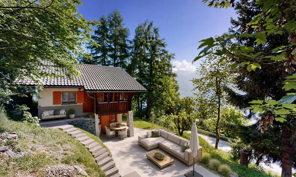 Magnifique chalet de montagne avec vue panoramique à Hérémence