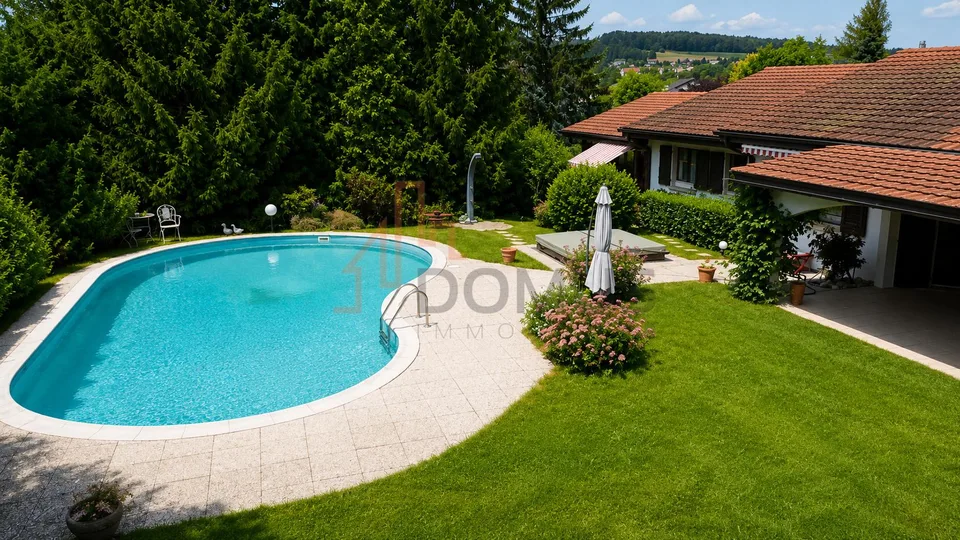 Villa individuelle avec piscine sur magnifique parcelle arborisée