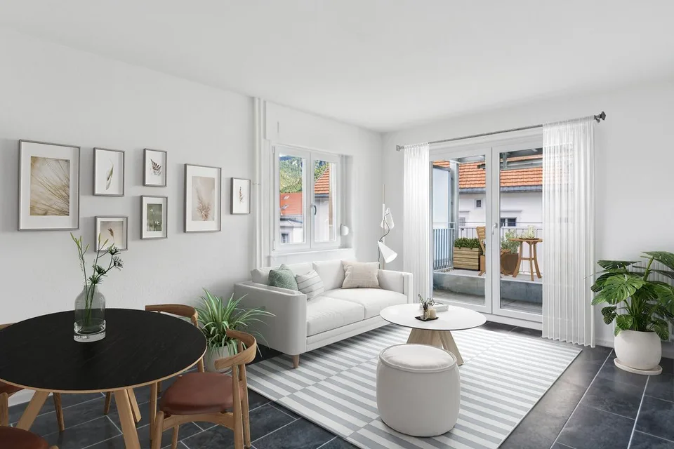 Appartement lumineux de 3 pièces avec grand balcon