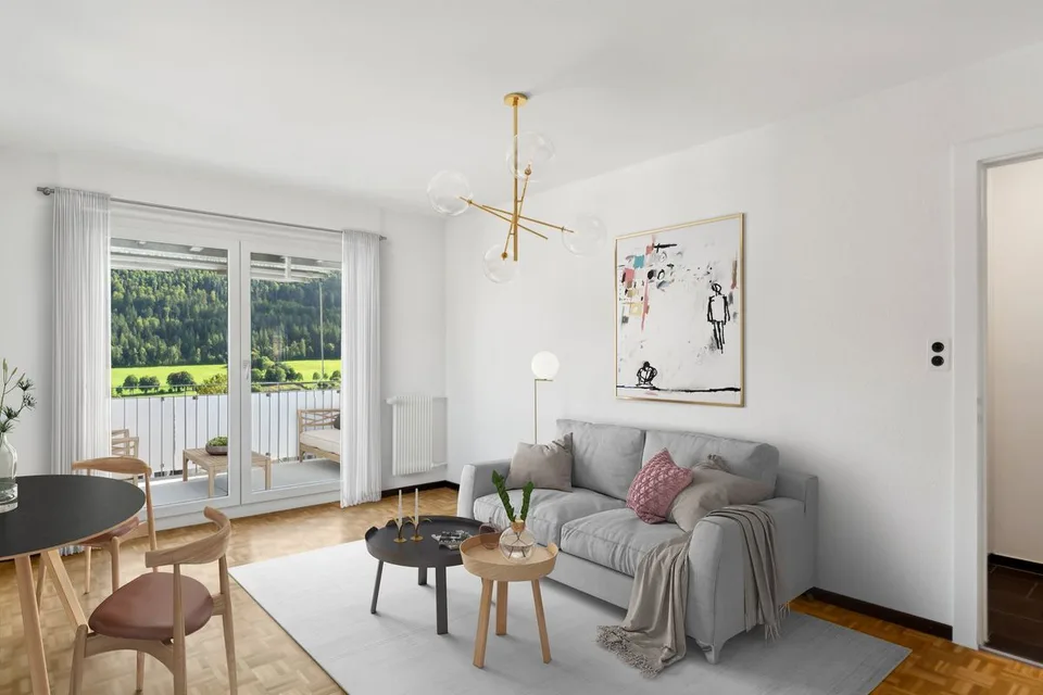 Bel appartement lumineux de 3 pièces avec balcon et ascenseur