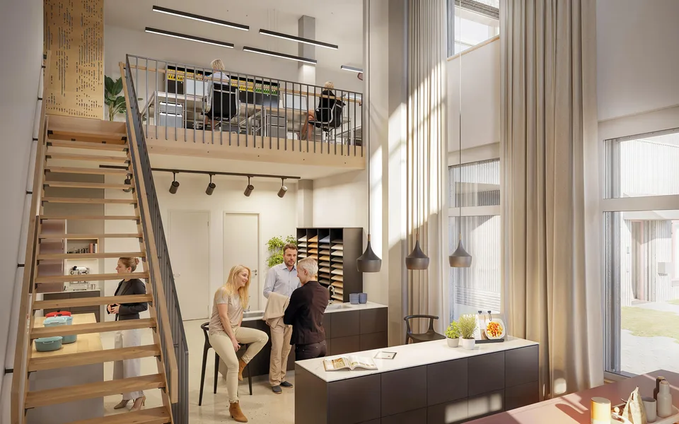 Lichtdurchflutete Showroom- &amp; Bürofläche über zwei Etagen im CHAMA Lorenzpark