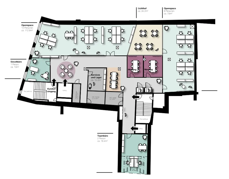 Ampio spazio per uffici di 420m² nel cuore di Basilea