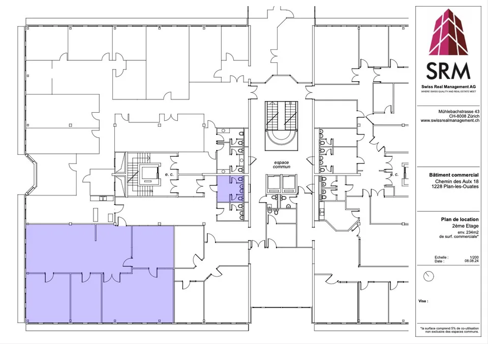 234m2 d'atelier au 1er étage du CTN 18 à Plan-les-Ouates. Entièrement rénové