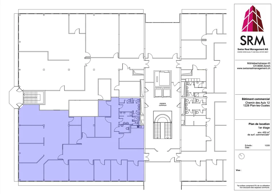 Fläche in Plan-les-Ouates – CTN 12 – 1. Etage: ca. 450 m²