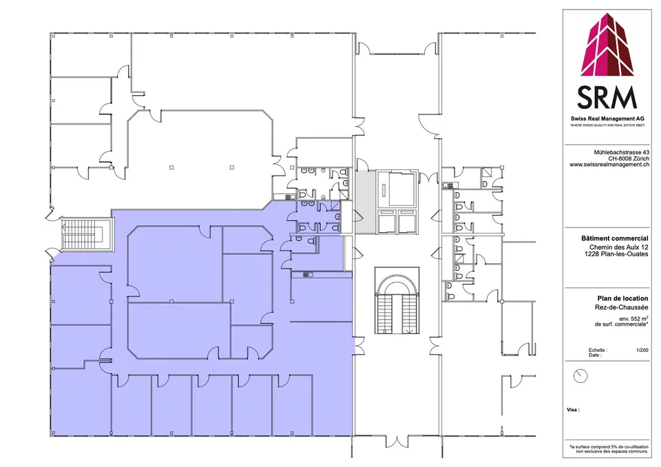 Surface à Plan-les-Ouates  –  CTN 12  –  Rez : env. 552 m²