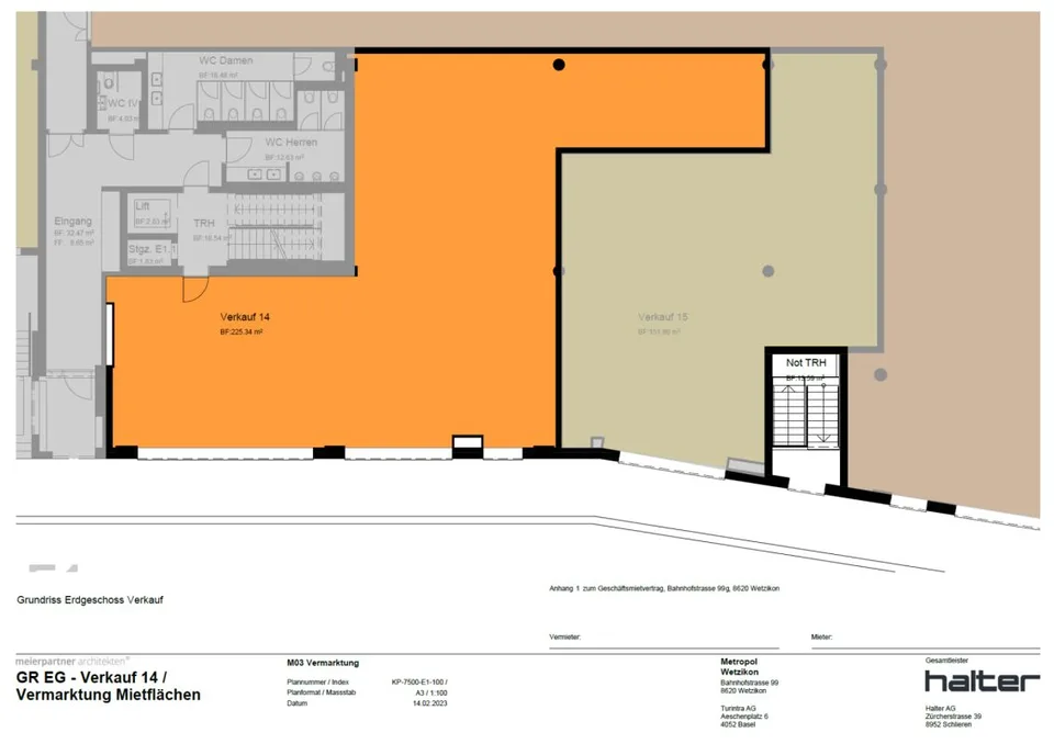 Espace commercial Metropol Wetzikon Rez-de-chaussée