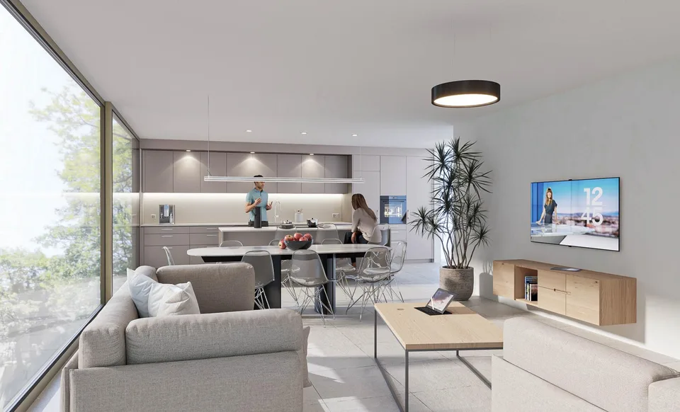 Attique neuf de 4.5 pièces avec deux terrasses