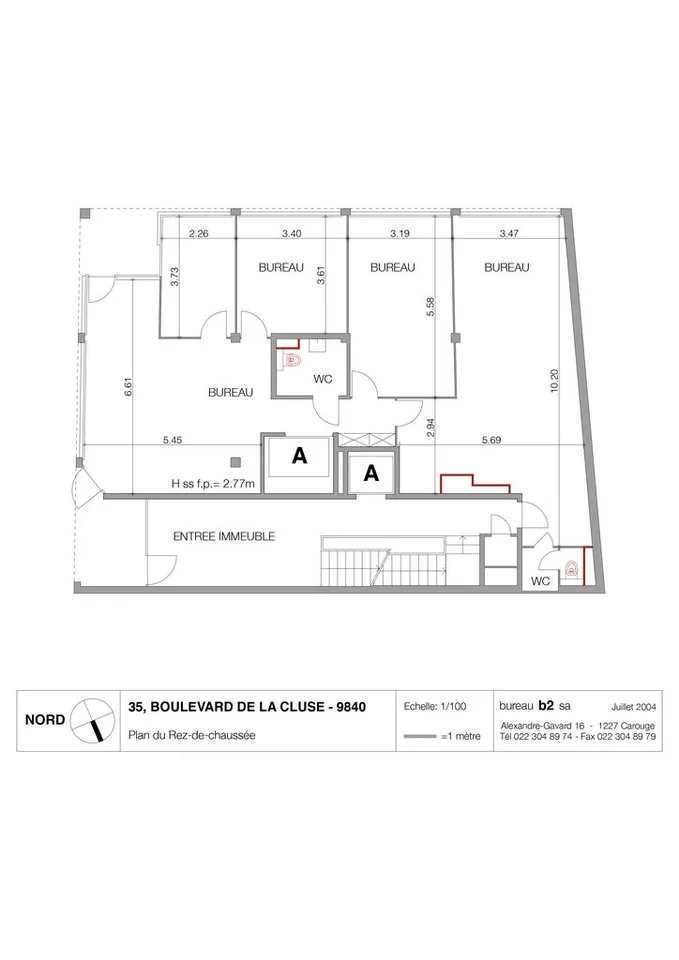 Arcade von etwa 120m2 + Keller gegenüber den HUG