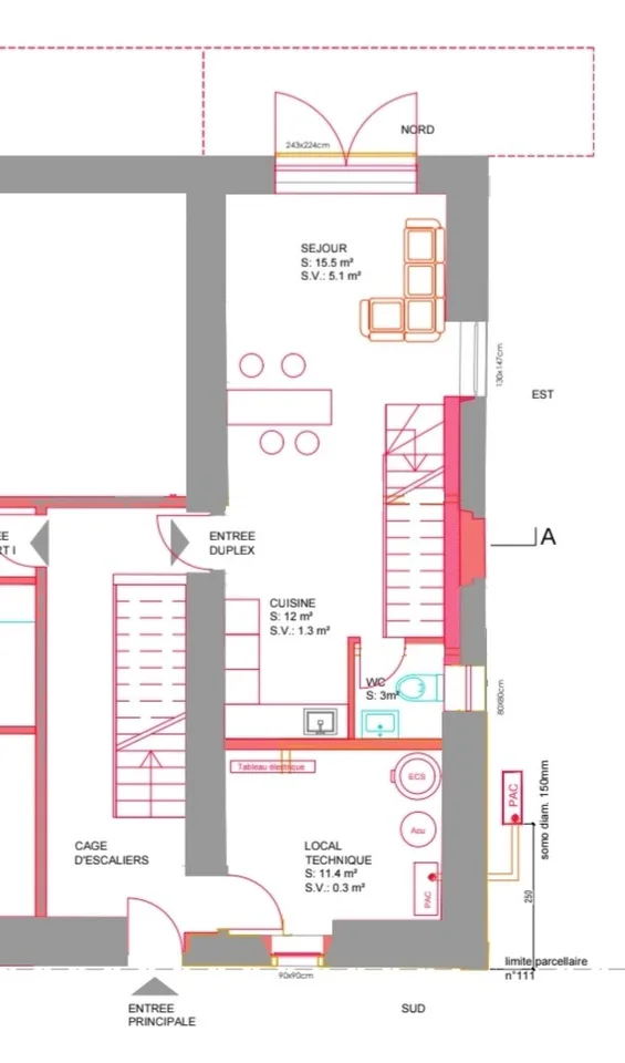 Ground floor duplex with 3.5 rooms and terrace