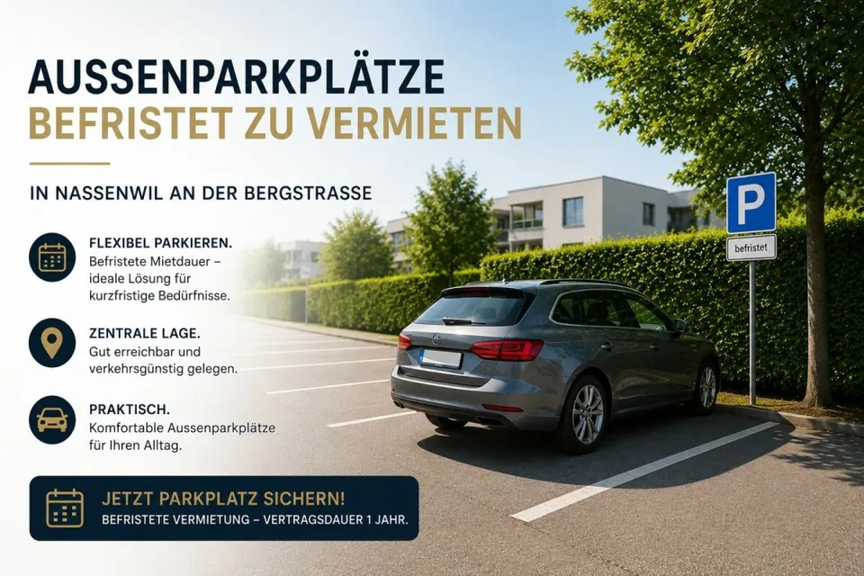 AUSSENPARKPLÄTZE BEFRISTET ZU VERMIETEN
