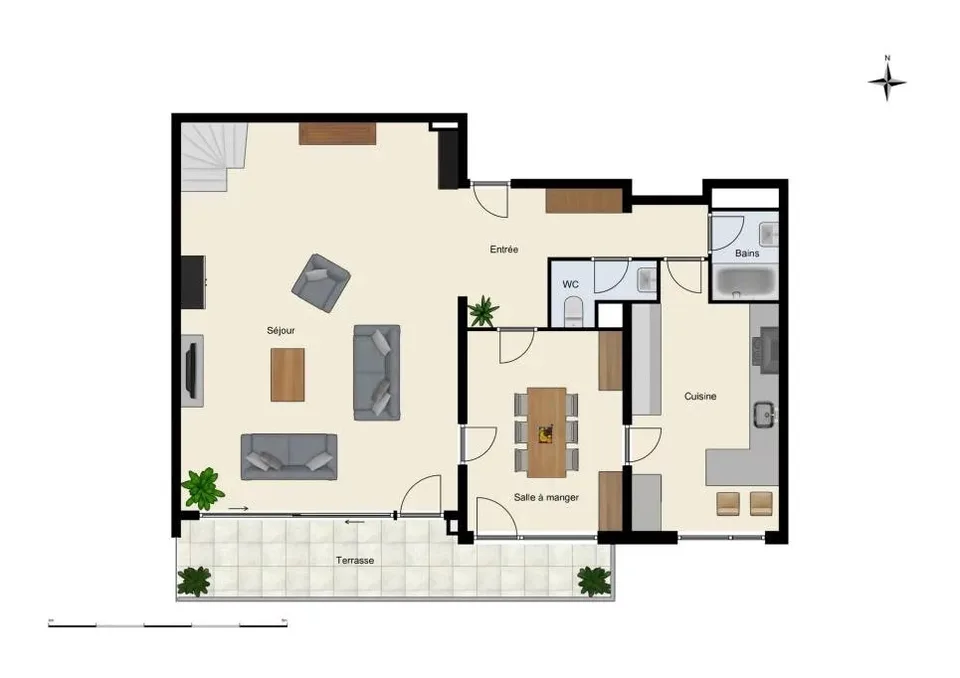 Spacious duplex in quiet tree-lined residence
