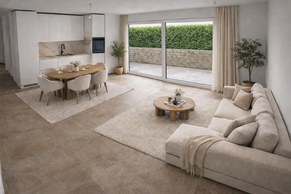 NUOVA COSTRUZIONE IN POSIZIONE PRIVILEGIATA CON AMPIA AREA SALOTTO (40 M²) OLTRE A LAVANDERIA E CANTINA PRIVATE (17,4 M²). L'APPARTAMENTO PUÒ ESSERE AFFITTATO ANCHE ARREDATO SU RICHIESTA.