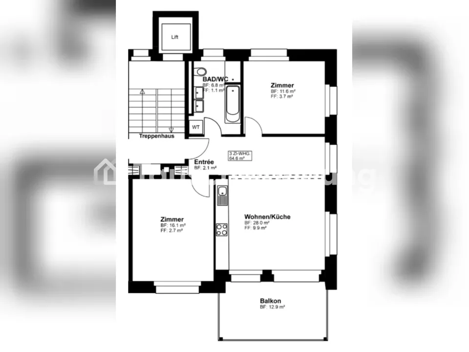 3 Zimmer Wohnung in Zürich – Foto 8 von 8