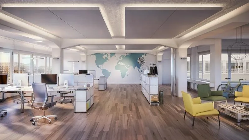 Espaces de bureau pour concepts d'open-space et de partage de bureaux