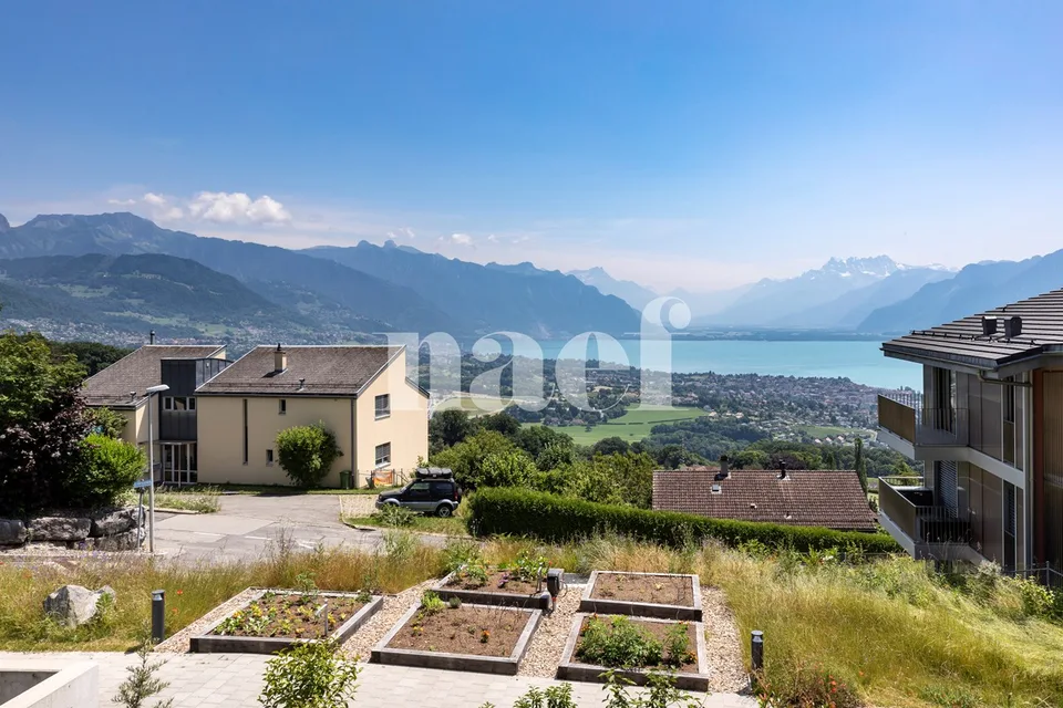 Appartement neuf de 4.5 pièces en attique avec mezzanine et vue spectaculaire sur le lac à vendre à Jongny - Lot D2