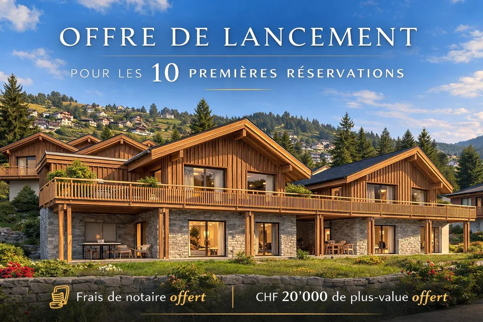 Entre plaine et montagne magnifique chalet neuf proche de Crans-Montana avec vue imprenable sur les 4000 valaisans
