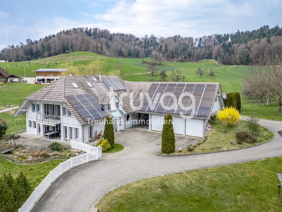 Lichtdurchflutete Landhaus-Villa mit Pferdestallungen
