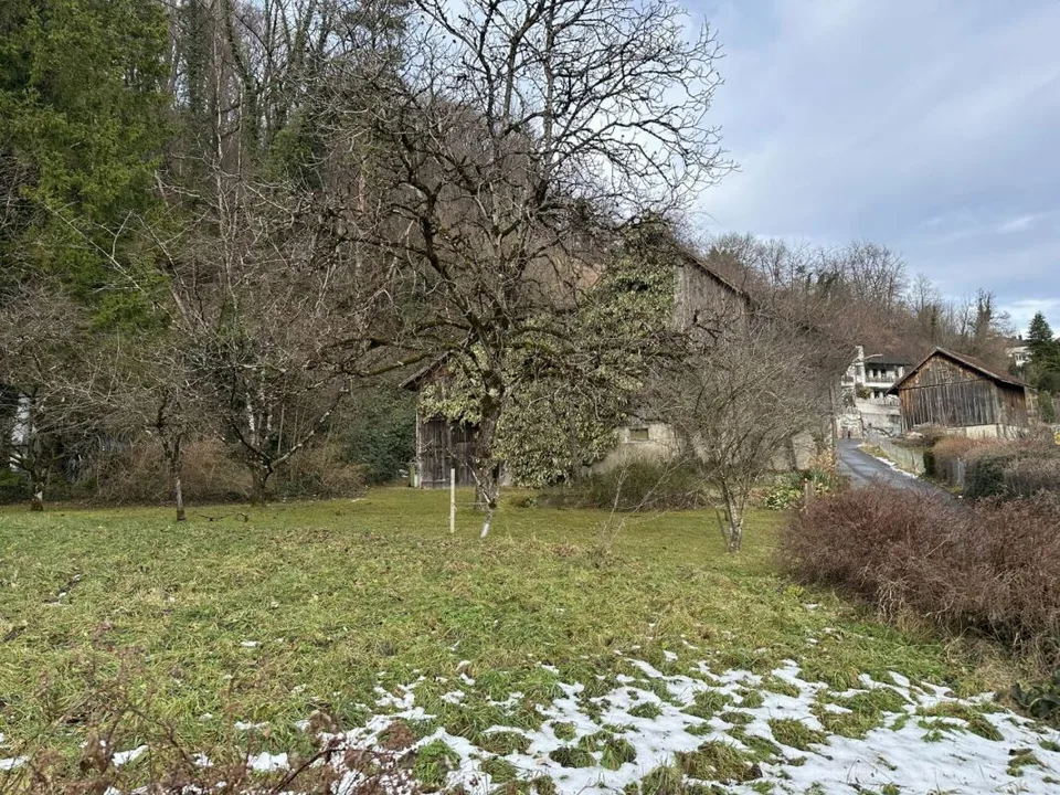 787 m2 de terrain constructible dans la zone centrale du village de Sevelen avec ancienne maison d'habitation et grange