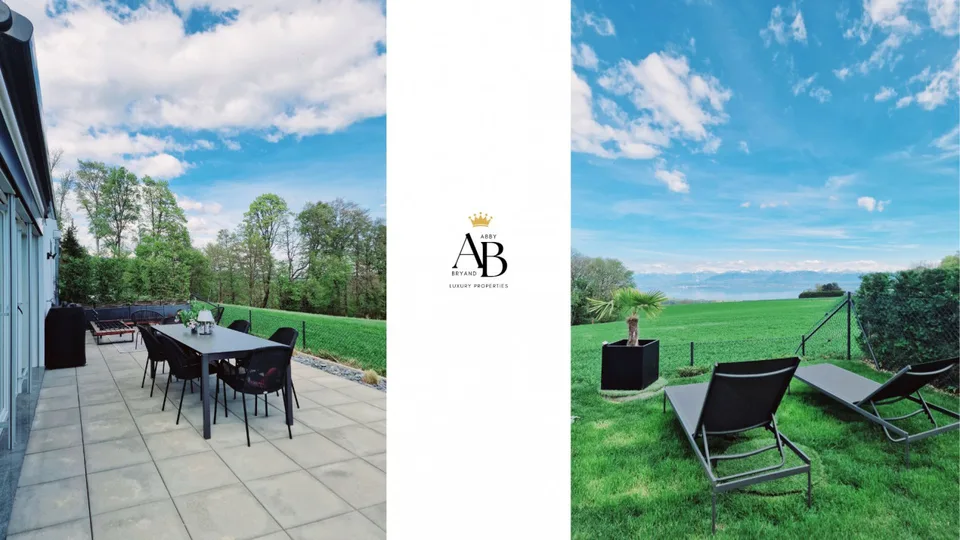 Exklusiv: Modernes Apartment mit Blick auf den See und die Berge/ Arzier-L-Muids