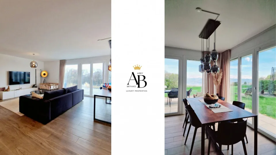 Exklusiv: Modernes Apartment mit Blick auf den See und die Berge/ Arzier-L-Muids