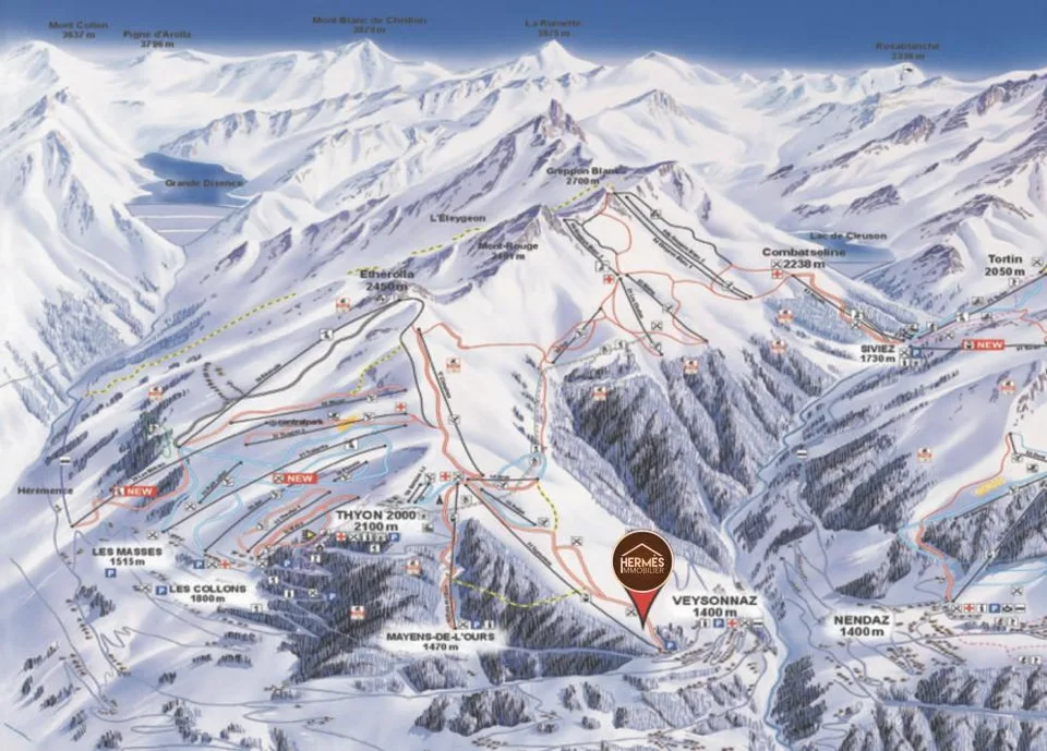 Superbe appartement ski-in &amp; ski-out sur les pistes de Veysonnaz