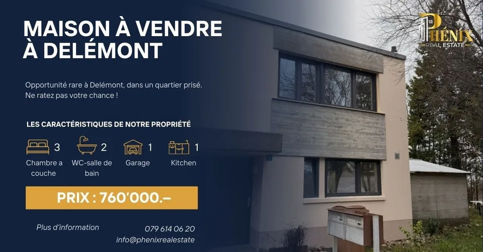 Moderne Villa mit 4,5 Zimmern, Garage und Terrassen in Delémont