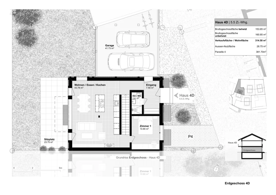 5.5-Zimmer-Doppeleinfamilienhaus als hochwertiger Erstwohnsitz (4D) in Davos Wiesen – Foto 11 von 13