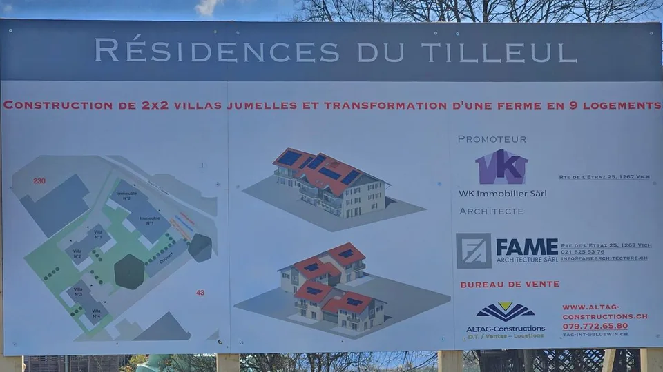 VENDU - 9 appartements neufs PPE de 3.5 à 4.5 pièces à Grens dès CHF 695'000.-