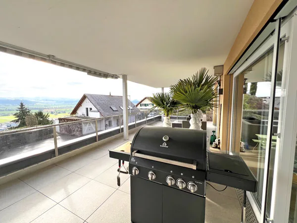 Moderno appartamento con terrazza di 4,5 stanze con vista panoramica a Wauwil