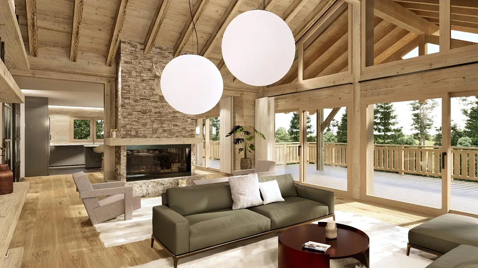 Exclusivité. Crans, en cours de construction : chalet de luxe avec piscine intérieure
