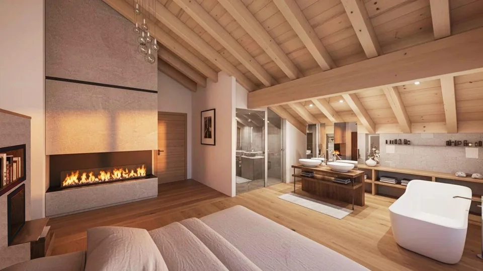 Esclusività. Crans, in costruzione: chalet di lusso con piscina interna – foto 7 di 11