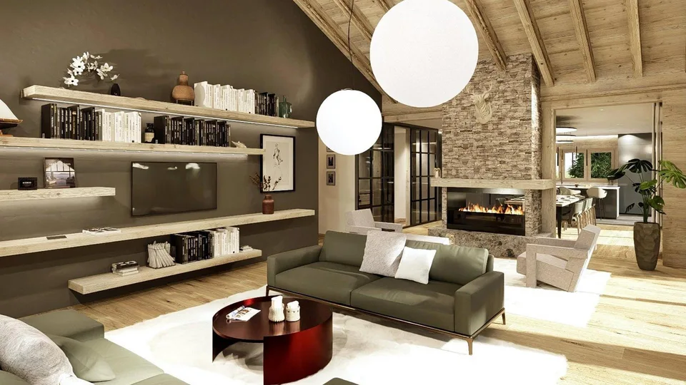 Exclusivité. Crans, en cours de construction : chalet de luxe avec piscine intérieure