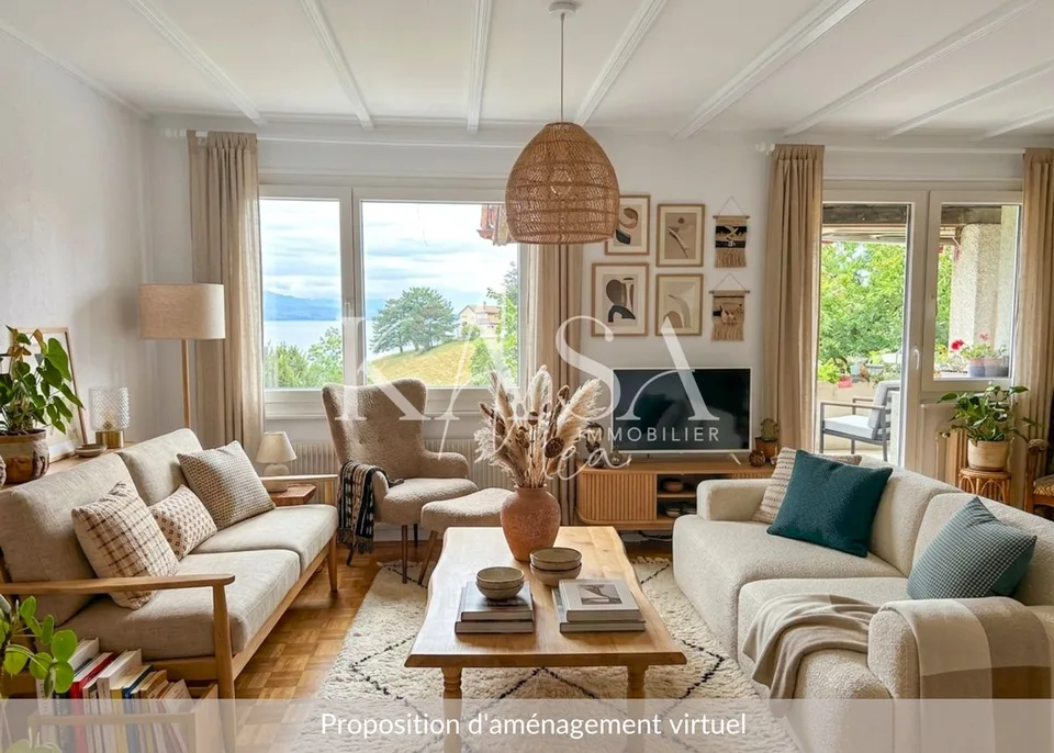 La Conversion (Lutry) - Charmantes Einfamilienhaus mit idyllischem Garten und Seeblick