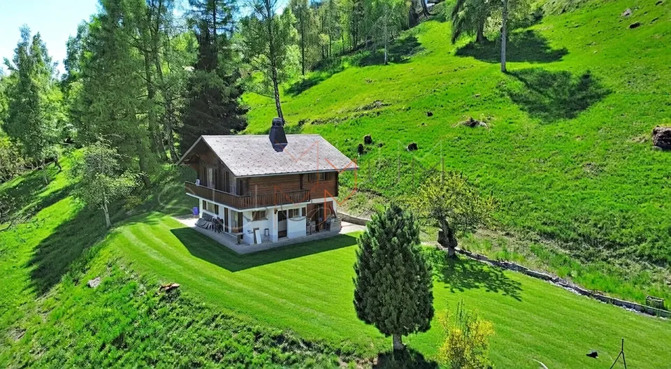 Exclusivité - à 5 min d'Ovronnaz, chalet authentique sans vis-à-vis