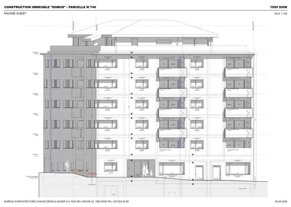 Appartement traversant 4.5 pièces 2ème étage au centre de la ville de Sion à proximité de la gare