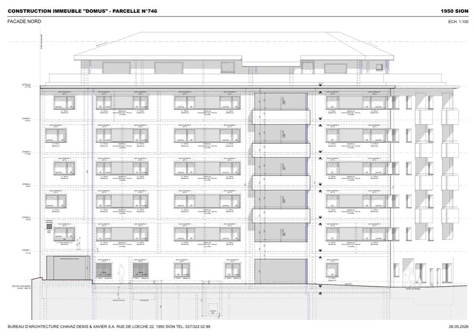 Südseitige 4,5-Zimmer-Wohnung im 2. Stock im Stadtzentrum von Sion in der Nähe des Bahnhofs