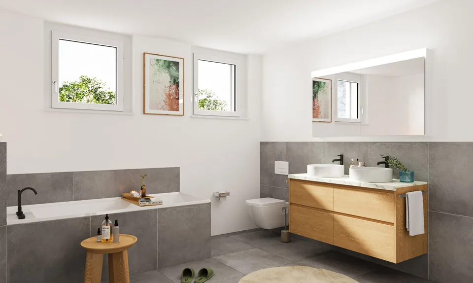 Casa bifamiliare di nuova costruzione con terrazza sul tetto e vista panoramica