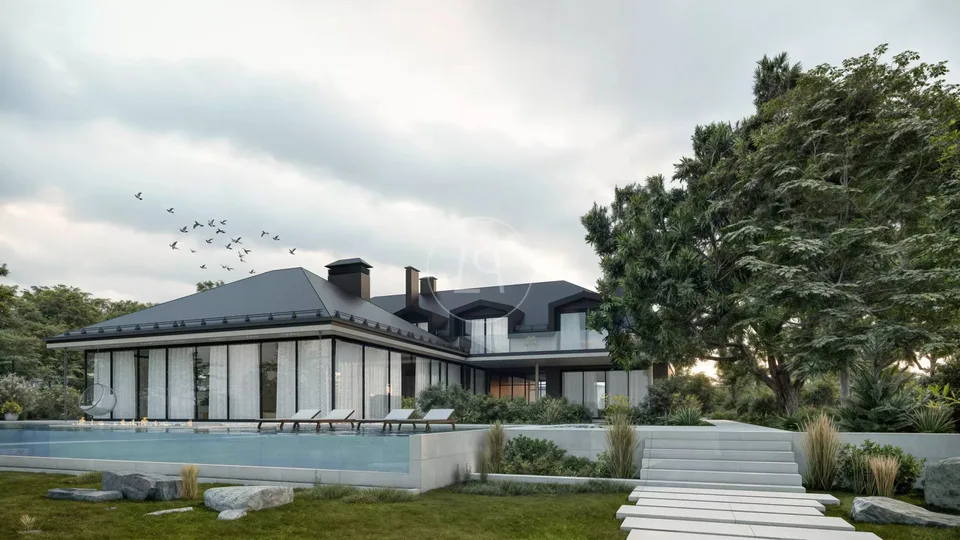 Progetto di una lussuosa villa contemporanea a piedi nell'acqua, Rolle