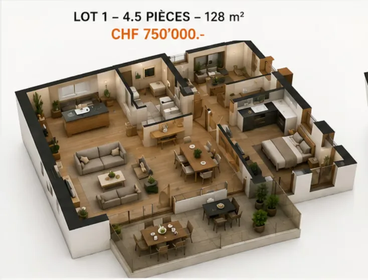 Progetto immobiliare eccezionale nel cuore di Cheiry / 6 appartamenti PPE – foto 2 di 10