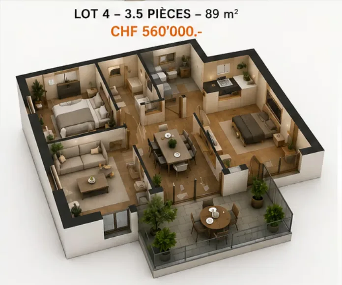 Progetto immobiliare eccezionale nel cuore di Cheiry / 6 appartamenti PPE – foto 5 di 10