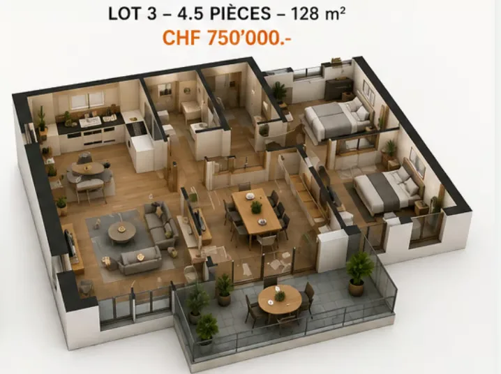 Progetto immobiliare eccezionale nel cuore di Cheiry / 6 appartamenti PPE – foto 4 di 10