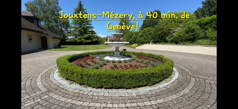 40 min. from Geneva. In a prestigious place Master house for sale above Lausanne. a beautiful garden