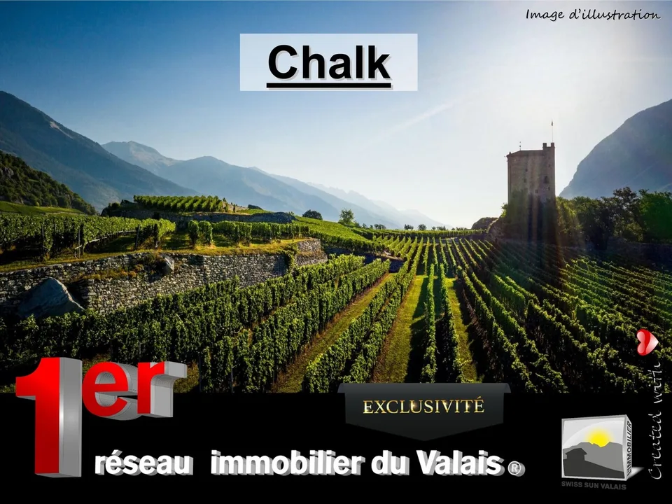 SIERRE/ je suis "CHALK" : Vigne sur fil en 1ère zone de + de 4'700 m²