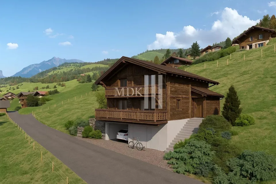 Chalet neuf avec permis de construire en vigueur à Val-d'Illiez